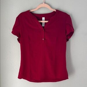 Women's Red Button-Up Top